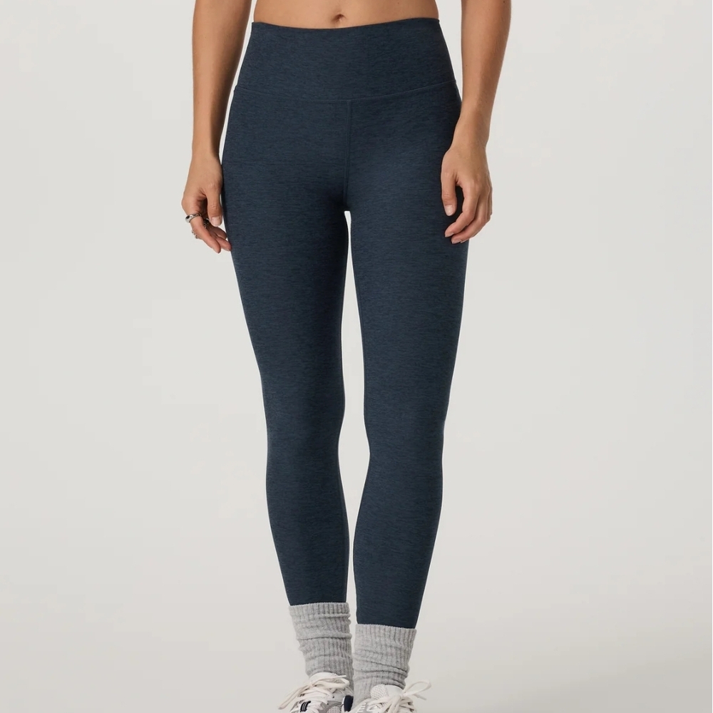 Vuori Clean Elevation Heathered Navy Leggings Size M